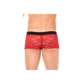 Boxer rouge en dentelle délicate 